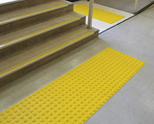 Тактильная плитка ПВХ 500х500 (конус шахматный, конус линейный, полоса, диагональ)